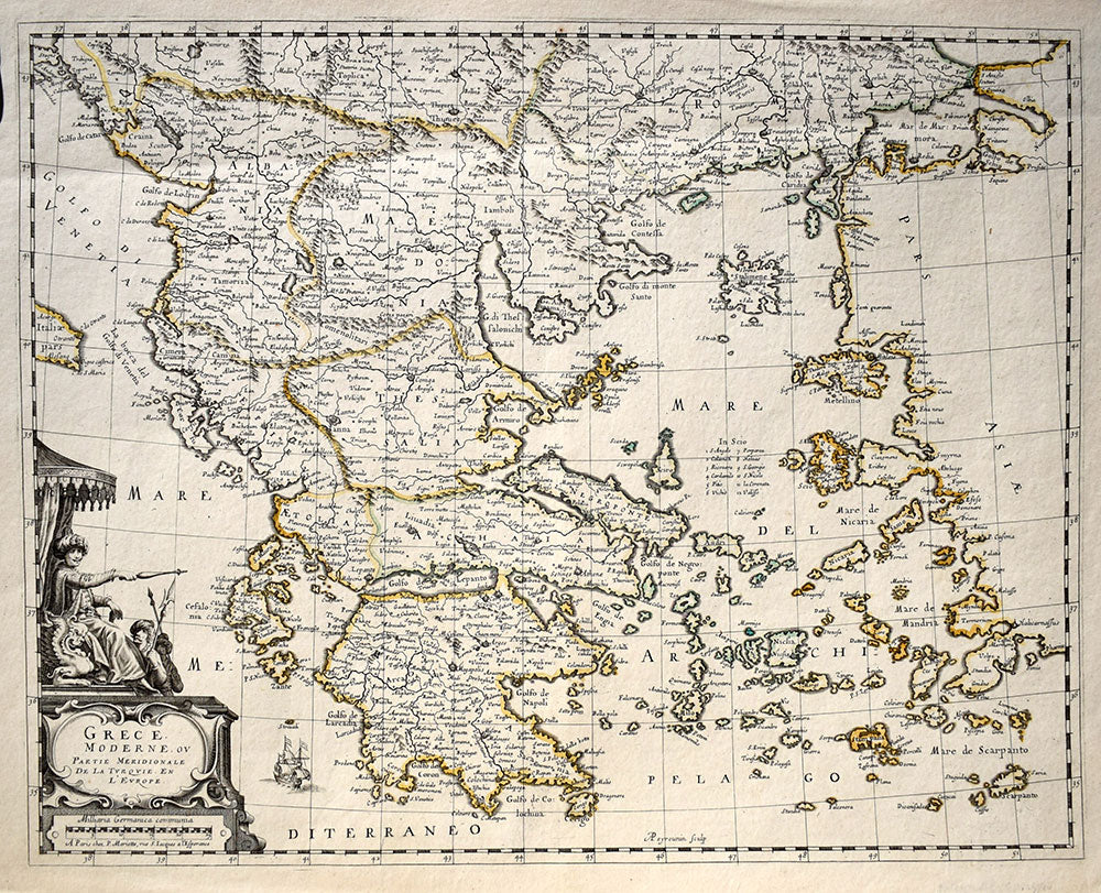 Vintage maps of Greece. Original art only. - Umanismo Athens